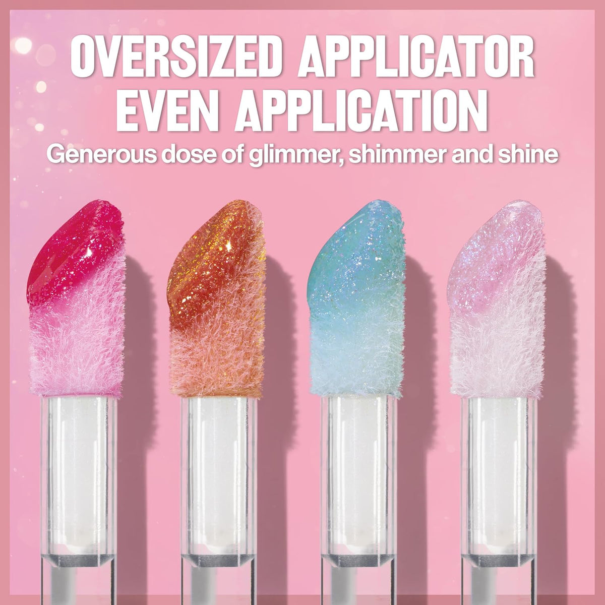 REVLON Super Lustrous Glimmer Gloss, Hydrating Lip Makeup, Non-Sticky, High-Shine Finish, Plant-Based Glitter, 010 Indigo Ice, 0.13 fl oz