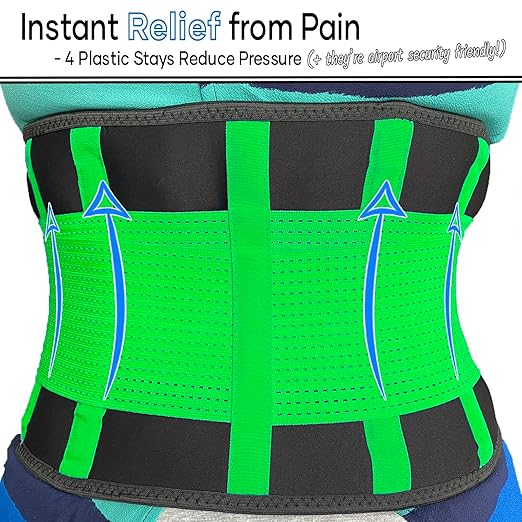 Back Brace Support Belt for Lower Lumbar Pain Relief for Men and Women - Medical Grade Orthopedic Waist Compression for Sciatica Nerve, Scoliosis, Disc or Lifting at Work