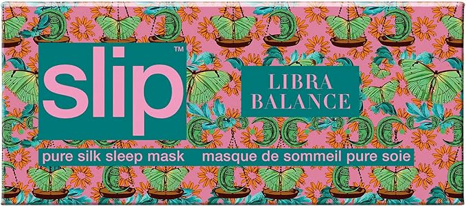 slip Pure Silk Sleep Mask - 100% Pure 22 Momme Mulberry Silk Eye Mask - Comfortable Sleeping Mask with Elastic Band + Pure Silk Filler and Internal Liner, Zodiac Collection: Libra