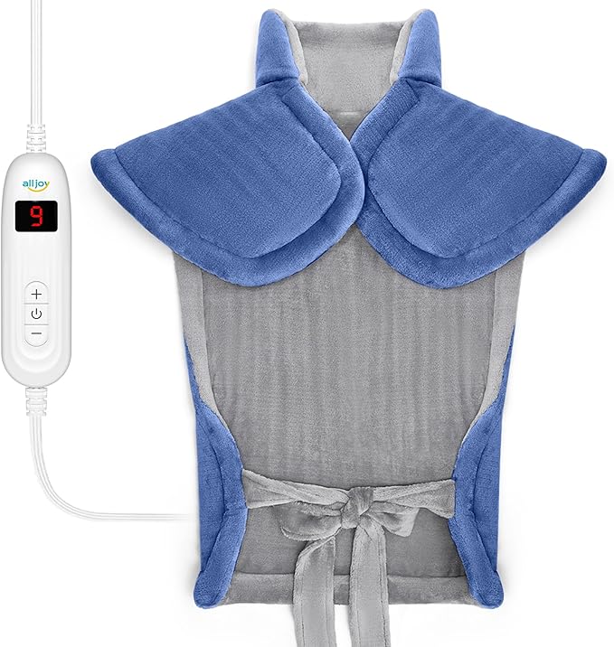 Heating Pad for Back Pain Relief, 24"x33" Weighted Heating Pads for Neck and Shoulder, Back Heating Pads Fast-Heating with 10 Heat Settings, 4 Timing Setting Full Body Heating Pad, Gifts for Women Men