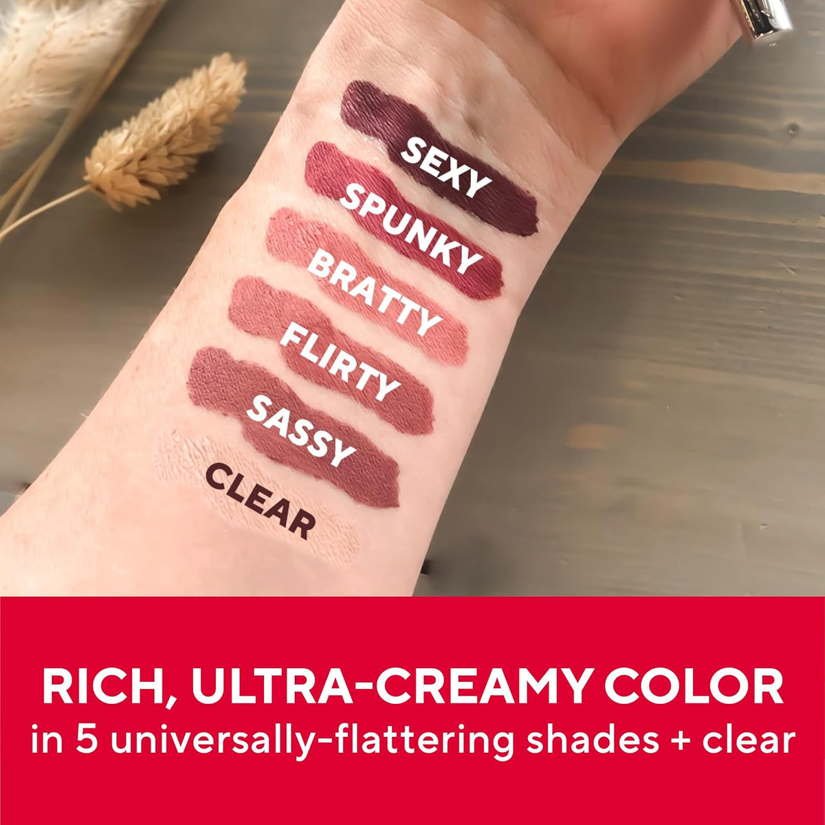 Mirabella Line & Define Lip Definer Lip Pencil, Smoothing & Moisturizing Retractable Lip Liner with Long-Lasting & Ultra-Creamy Formula, Antioxidants Vitamin C & E, & Built-In Sharpener - Bratty