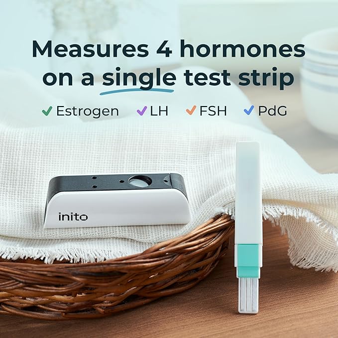 Inito Fertility Monitor & Hormone Tracker for Women | Estrogen, LH, PdG (Urine Metabolite of progesterone), FSH | Track and Confirm Ovulation | Includes 15 Test Strips (iPhone Xr / 11)