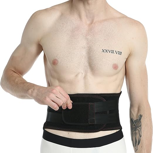 NeoTech Care Back Support Belt - Breathable & Adjustable Lower Back Brace - Double Pull Compression Straps (Black, Size M)