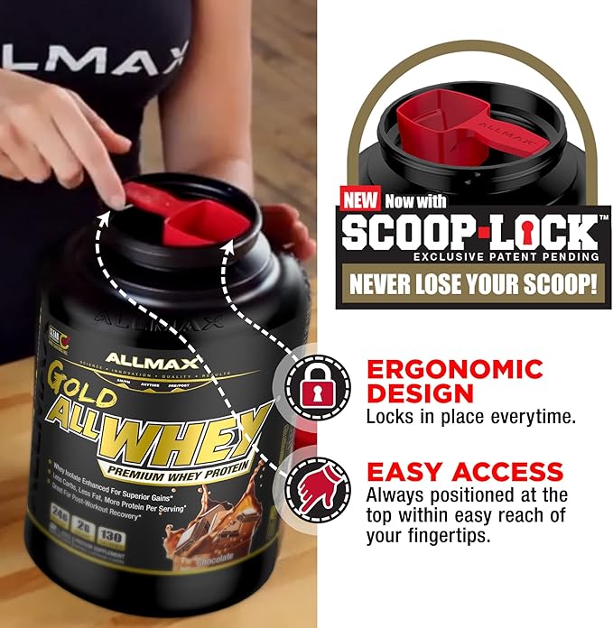ALLMAX Nutrition Gold ALLWHEY, Cookies & Cream - 5 lb - 24 Grams of Protein Per Scoop - Gluten Free, Low Carb & Low Sugar - Approximate 71 Servings