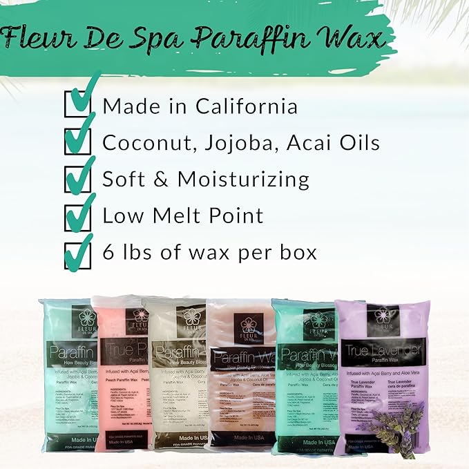 Premium Paraffin Wax Refills - Made in USA - Enhanced and Rich Oil Infusion of Coconut and Jojobo for Luxurious Spa and Home Use on Hands and Feet