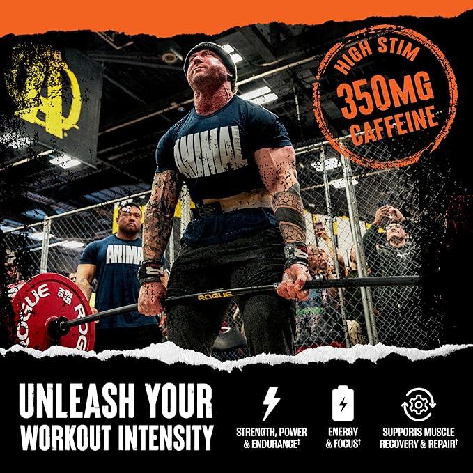 Animal Fury Pre Workout Powder Supplement for Energy and Focus 5g BCAA 350mg Caffeine Nitric Oxide Without Creatine Powerful Stimulant for Bodybuilders, Watermelon