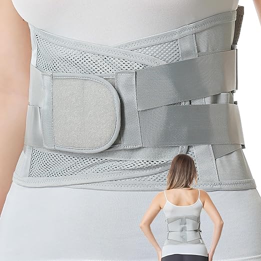 NeoTech Care Adjustable Double Pull Lumbar Brace/Lower Back Belt (Black, Size L)