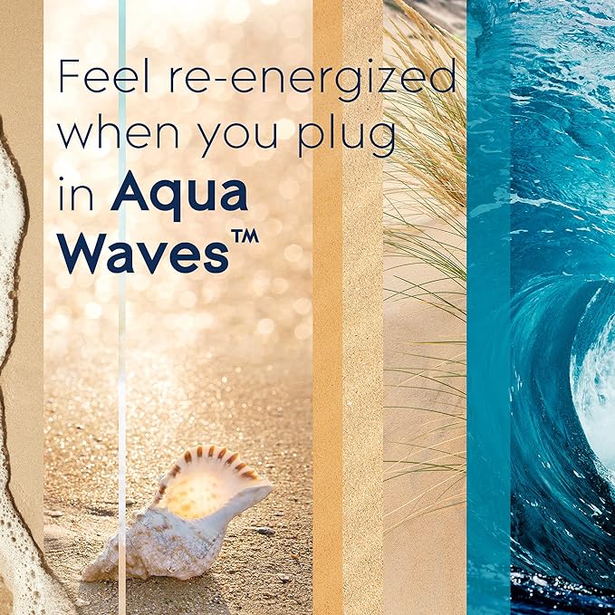 Glade PlugIns Scented Oil 10 Refills, Air Freshener, Aqua Waves, 10 x 0.67 oz, Packaging May Vary