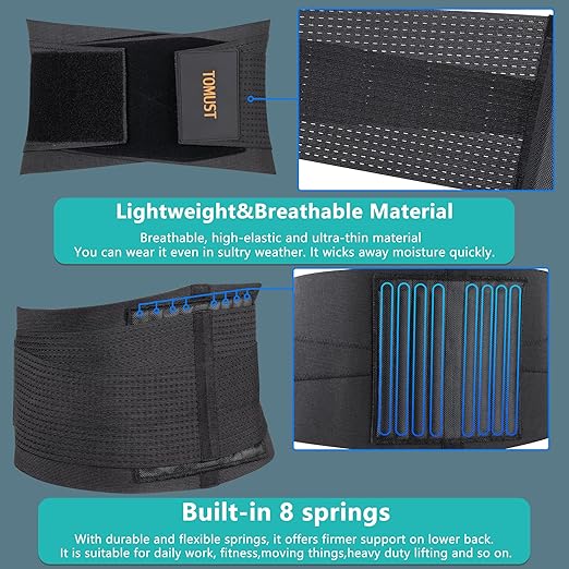 Back Brace - Breathable Waist Belt Lumbar Support for Lower Back Pain Relief, Recovery, Sciatica, Scoliosis, Herniated Disc, Lifting, With Dual Adjustable Straps for Men/Women, XXL
