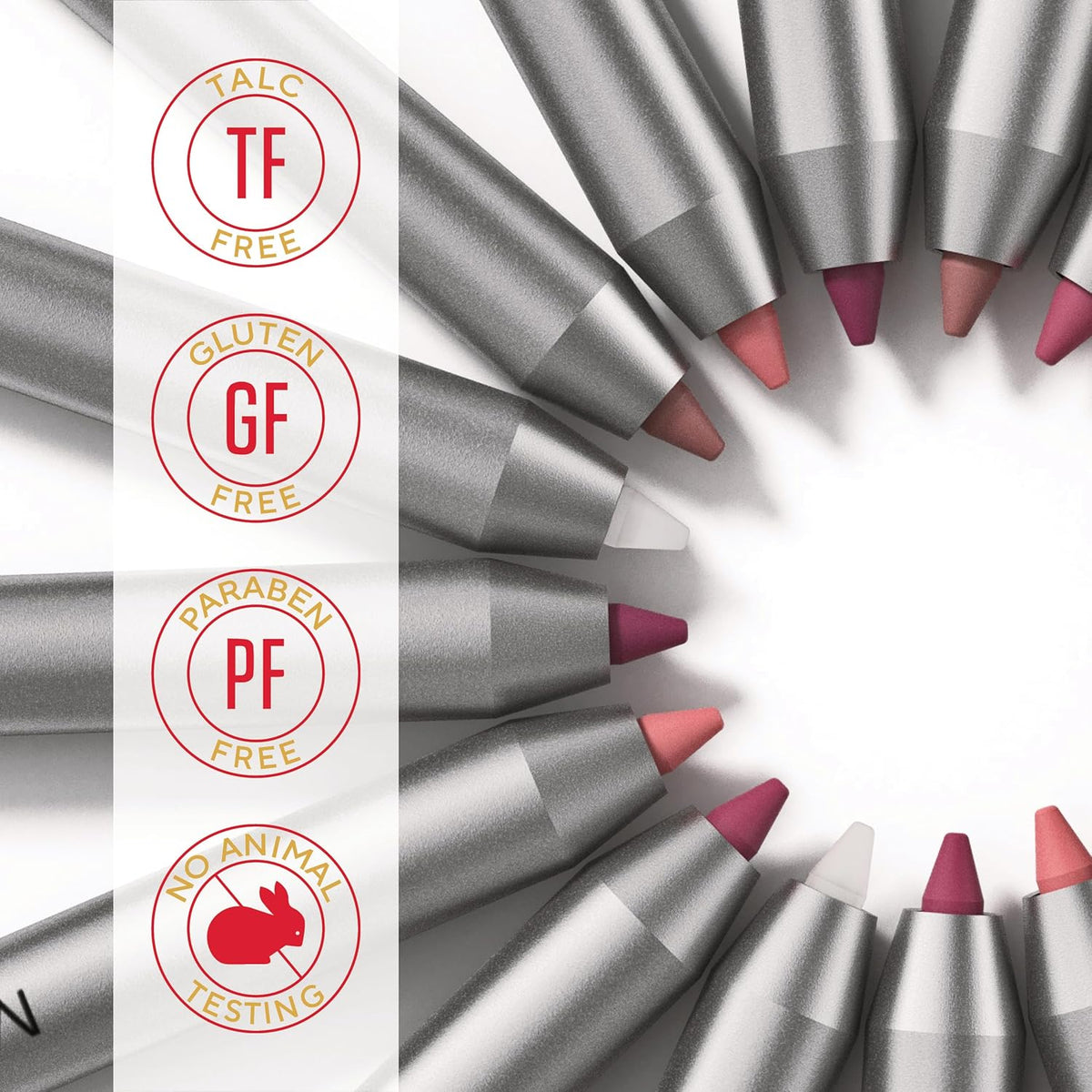 Mirabella Line & Define Lip Definer Lip Pencil, Smoothing & Moisturizing Retractable Lip Liner with Long-Lasting & Ultra-Creamy Formula, Antioxidants Vitamin C & E, & Built-In Sharpener - Flirty