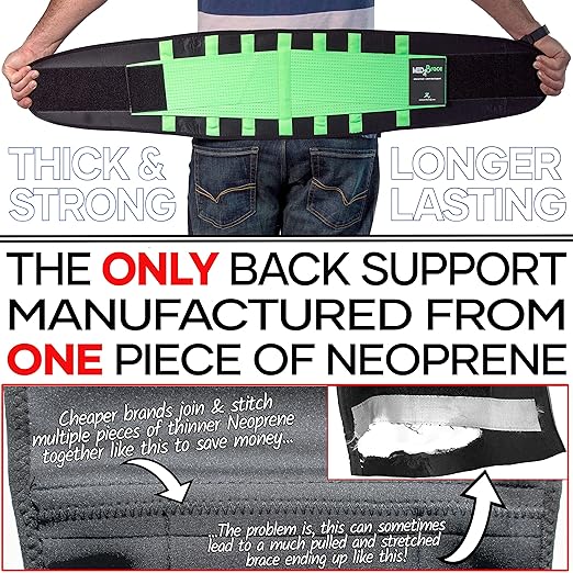 Back Brace Support Belt for Lower Lumbar Pain Relief for Men and Women - Medical Grade Orthopedic Waist Compression for Sciatica Nerve, Scoliosis, Disc or Lifting at Work