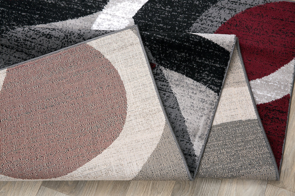 Rugshop Contemporary Abstract Circles Perfect for high Traffic Areas of Your Living Room,Bedroom,Home Office,Kitchen Area Rug 5'3" x 7'3" Red