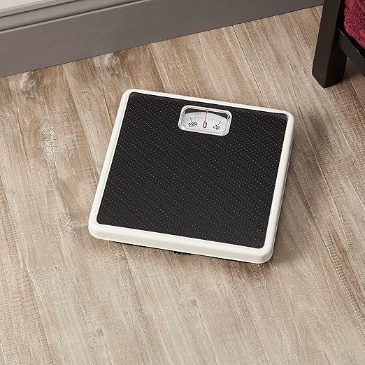 Taylor Analog Scale, Dial Scale for Body Weight, Mechanical Bathroom Scale, Highly Accurate Non-Digital Weighing Machine, Measures Weight up to 300 lb Capacity, Battery Free, FSA HSA Eligible, Black