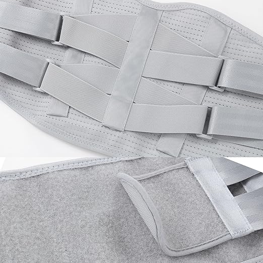 NeoTech Care Back Support Belt - Breathable & Adjustable Lower Back Brace - Double Pull Compression Straps (Grey, Size XL)