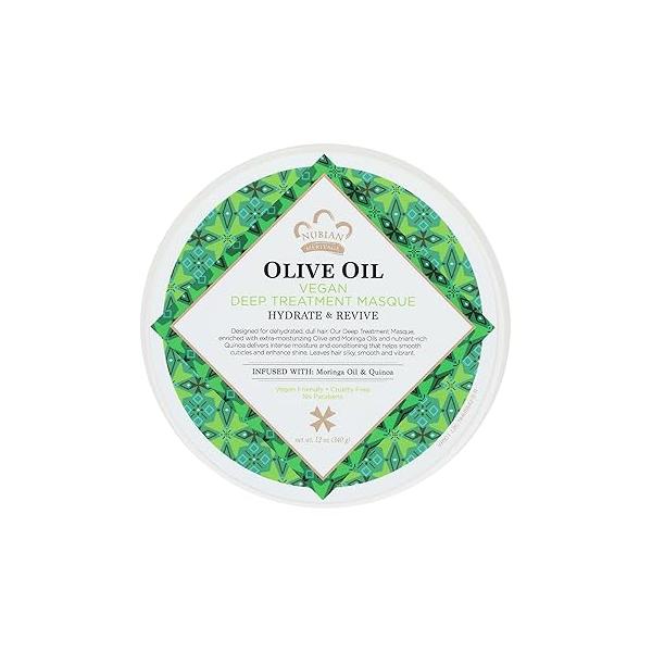 Olive Oil, Vegan Deep Treatment Masque, 12 oz (340 g), Nubian Heritage