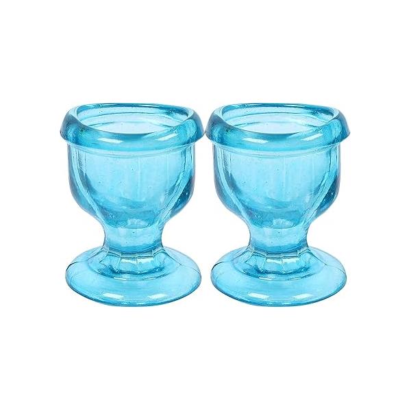 Glass Eye Wash Cup for Keep Your Eyes Clean and Healthy | Soothing Relief from Allergens Irritants Makeup Dust Dry Shaped Rim Snug Fit Set of 2 (Light Green)