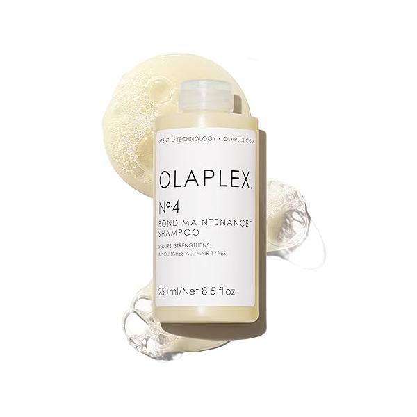 Olaplex No. 4 Bond Maintenance Shampoo, Repairs, Strengthens, & Nourishes All Hair Types, Adds Shine Leaves Feeling Soft, 8.5 fl oz